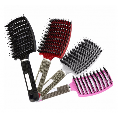 White Pink Purple Black Professional Massage Comb Private Label Detangling Bristle Hair Brush